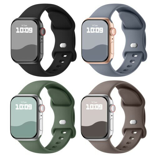 Knossen コンパチブル Apple Watch バンド 38mm 40mm 41mm 42mm 44mm 45mm 46mm 49mmアップルウォッチ バンド シリコン製 スポーツバンド iWatch Series 11 10 9 8 7 6 5 4 3 2 1 SE に対応 シリコン製 スポーツバンド