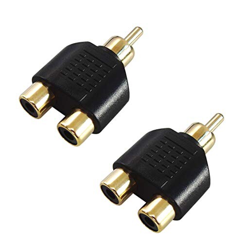 F-Factory RCA/ピンプラグ端子2分配アダプター コンポジット分配プラグ 2個セット/C-101