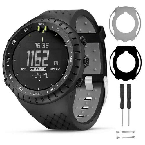 楽天まばし商店Compatible for Suunto Core ケースバンド,Suunto Core Smart Watch用シリコン交換ストラップブレスレットアクセサリーとフルカバープロテクターケース