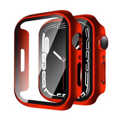 YUGYUG 対応 Apple Watch ケース Series 9/8/7 Apple Watch カバー PC素材 アップルウォッチ ケース ガラスフィルム 一体型 日本旭硝子材 二重構造 アップルウォッチ カバー 全面保護 強化ガラス キズ