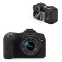 VOVMOEYA キヤノン CANON EOS R8と交換性あり カメラ保護ケース(強化ガラスフィルム2枚付き 9H 0.25mm)、EOS R8ボディケース ...