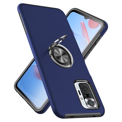 Redmi Note 10 Pro ケースリング 耐衝撃 米軍MIL規格取得 TPU+PC 衝撃吸収 カバー レンズ保護 リングつき 指紋防止 360°回転 車載ホルダー対応 スタンド機能 防塵 薄型 落下防止 擦り傷防止 Note 10