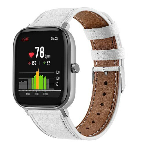 Leather Bands Compatible with Amazfit GTS/GTS2/GTS 2e/GTS 2 mini Band Men Women,Genuine Leather Wristband Replacement Band for Amazfit Bip U Pro/Bip/Bip Lite/Bip S/Bip S lite/Bip U (White)