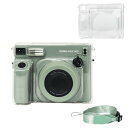 Rieibi カメラケース クリアケース 富士Fujifilm Instax Wide 400インスタントカメラ用 透明保護カバー インスタックス ワイド 400 チェキ保護カバー ショルダーストラップ付き 携帯便利 軽量(2)
