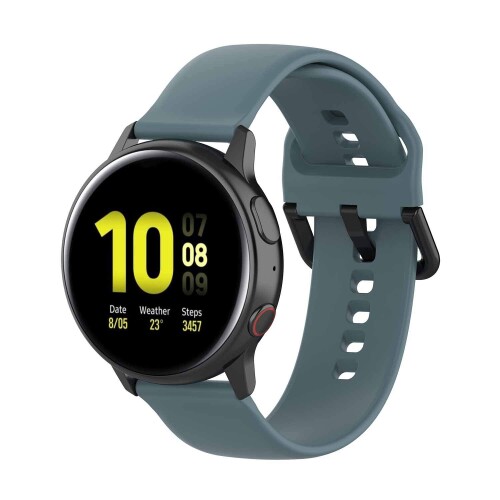 交換バンド For Samsung Galaxy Watch Active 2 シリコン 3節バンド 交換ベルト 耐衝撃 防汗 腕時計 20mm 替えストラップ (岩青)