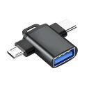 OTGアダプタ、2 in 1多機能typecコンバータ、USB-Micro B変換Type C 3.0、usb接続uディスク、高速データ転送、互換PC、MacBook、Android、Switch
