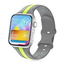 (GAGAAL) スポーツベルト互換Apple Watchベルト38 mm 40 mm 41 mm 42 mm 44 mm 45 mm 49 mm、柔軟シリカゲル防水ベルト互換iWatch Apple Watch Series Ultra 8 6 5 2 1 SE女性男性 (グレイグリーン, 424445)(2)