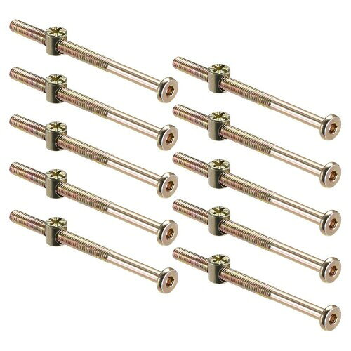 10セット入り 家具ボルトナット 六角穴付きボルト バレルナット ボルトセット (M6-80MM)