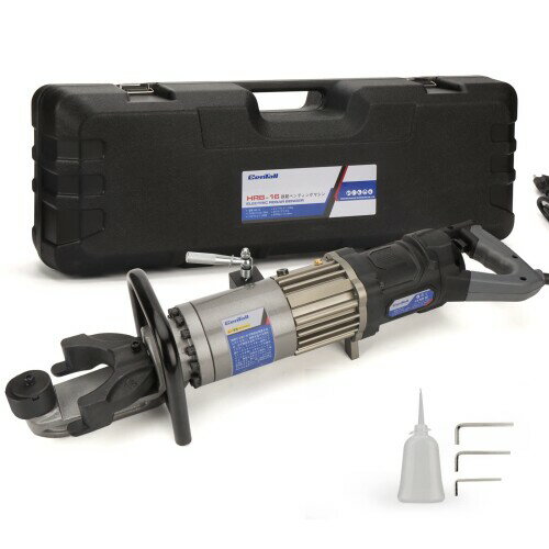 CENTALL 電動鉄筋ベンダー 1100 W 油圧鉄筋曲げ機 5/8 インチ #6-16 mm 鉄筋 2-2.5 s 以内に簡単に曲げる鉄筋鋼棒 HRB-16 (ブラック＋グレー)