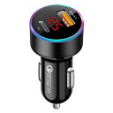 BQuel カーチャージャー USB シガーソケット (PD+QC3.0) 2ポート 36W 車載充電器 急速充電 USB-CポートとUSB-Aポート LED付 オート電圧測定 超小型 軽量 (ブラック)
