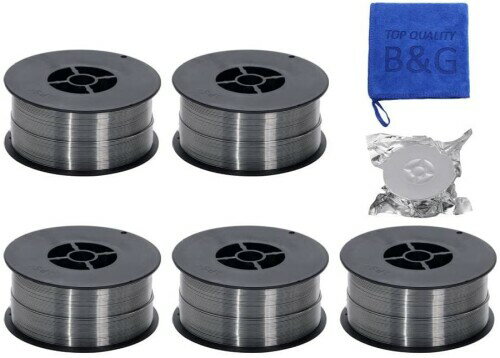 フラックスワイヤー 0.9mm × 5kg 1kg 5個 フラックス入り 半自動溶接 軟鉄用 MiG ノンガス ワイヤース..