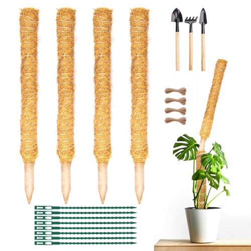 34cm センチメートルココナッツシェルポール曲げ可能な苔ポール植物モンステラ苔ポール屋内クライミン..