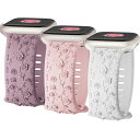 花の彫刻バンド for Apple Watchバンド 42mm 40mm 45mm 41mm 38mm 44mm 49mm 46mm レディース、シリコン かわ...