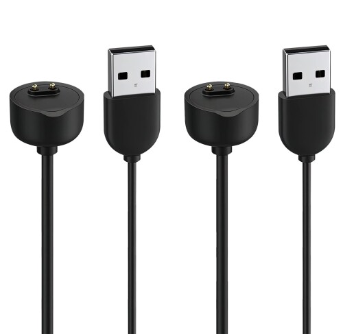(ALLVD) 1m ブラック スマートウォッチ 充電ケーブル対応：Mi Band 7/ Mi Band 6 /Mi Band 5 対応 USB 充電ケーブル- スマートウォッチ アクセサリ (2本)
