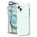 SURPHY iPhone13 ケース シリコン, フィルム付き 6.1インチ対応(2021)アイフォン13 シリコンケース(レンズの全面保護) 耐衝撃 超軽量 指紋防止 全面保護 iPhone13ソフトカバー (ソフトミント)
