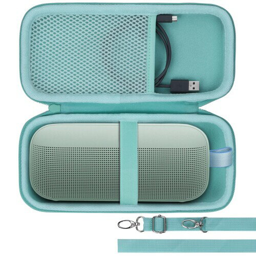 Lebakort収納ケースと互換性のあるBOSE(ボーズ) SoundLink Flex Bluetooth speaker (第2世代) / SoundLink Flex Portable Speaker ポータブル ワイヤレス スピーカー(ミントグリーン ケース)