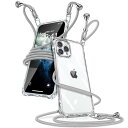 iPhone 11 Pro Max ケース クリア ショルダー iPhone11pro maxスマホケース アイフォン11pro max カバー 肩掛け 斜めかけ 縄掛けケース 透明 薄型 軽量 TPU 携帯ケース 紐付き 斜めがけ 織りストラップ(2)