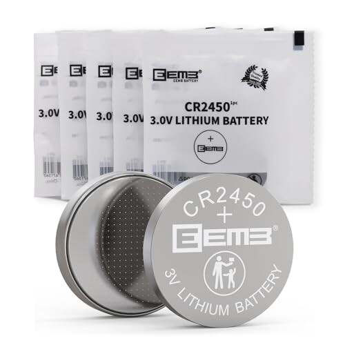 EEMB 5パックCR 2450電池3 Vリチウム電池2450ボタンコイン電池DL 2450、ECR 2450、BR 2450は、時計、茶..