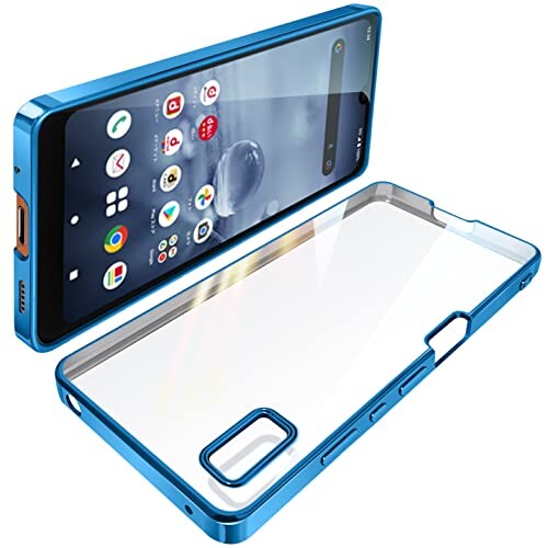 AQUOS wish ケース クリア SH-51C SHG06 アクオス wish2 カバー 透明 スマホケース 耐衝撃 TPU 薄型 軽量 メッキ加工 ソフトケース 人気(ブルー) AQUOS wish ケース クリア SH-51C SHG06 アクオス wish2 カバー 透明 スマホケース 耐衝撃 TPU 薄型 軽量 メッキ加工 ソフトケース 人気(ブルー)