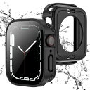 Apple Watch 用 防水ケース 46mm アップルウォッチ カバー 直角エッジデザイン 保護 アップルウォッチ Series 10 カバー ガラスフィルム 一体型 二重構造 PC環保素材 一体型カバー背面カバー 装(2)