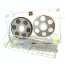 オープン・リール型 カセットテープ オーディオ メタルリール (透明アクリル 48分x1巻 ランダムカラー)