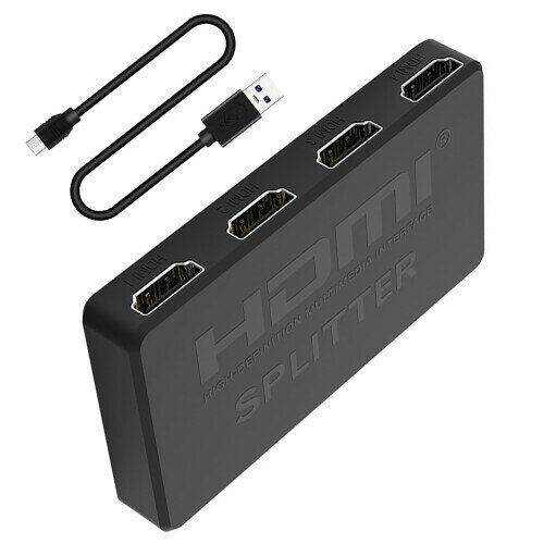 HDMI 分配器 1入力 4出力 yangoo 同時出力 HDMI スプリッター ハブ 4画面 hdmi 増設 オーディオ同期 4K..