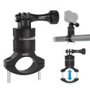 HSU アルミ製バイク・自転車ハンドルマウント gopro マウント 18mm-30mmのハンドルバーに適用マウント 360度回転 ウェアラブルカメラマウント GoPro全般のカメラ AKASO Campark およびその他のア
