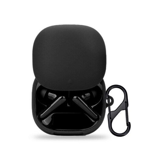 For Anker Soundcore Liberty 4 Pro ケース カバー Mosasa Anker Soundcore Liberty 4 Pro シリコン保護ケース 充電便利 全面保護 紛失防止 滑り止め 軽量 キズ防止 スリム 薄型 旅行 耐衝撃 防塵-ブラック