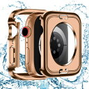 TEMEDO 対応 Apple Watch ケース Series 9/8/7 アップルウォッチ カバー PC素材 防水 3D直角エッジデザ 2 in 1 前後の保護 メッキ加工 Apple Watch カバー 全面保護 二重構造 アップルウォッチ ケース ガ