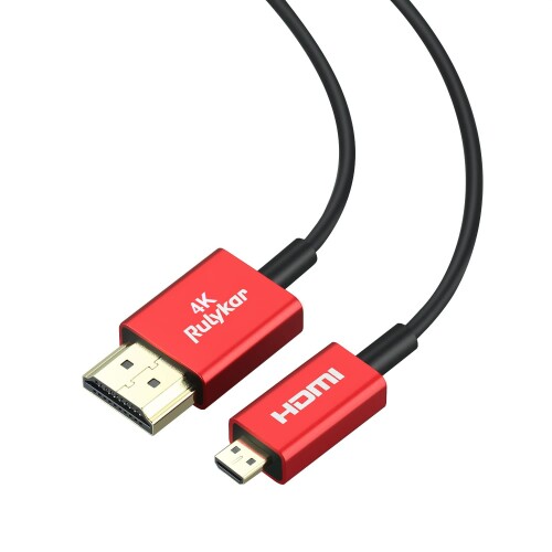 }CNHDMI - HDMIP[u Micro HDMI to HDMI 3m (}CNtypeDIX - type AIX a2.5mm) 4K 30Hz GoPro7 6 5/Transformer/YogaȂǂɑΉ