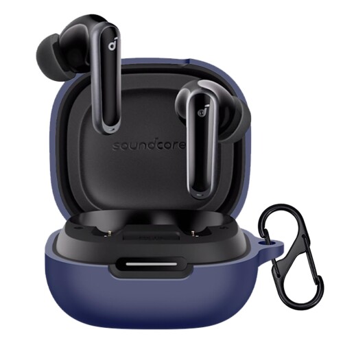 Anker Soundcore P40I 用 ケース カバー Mosasa シリコン保護ケース充電便利 全面保護紛失防止滑り止め 軽量キズ防止 スリム 薄型 旅行 耐衝撃 防塵-ブルー