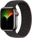 コンパチブル Apple watch バンド ブレイデッドソロループ iWatch バンド 交換用ベルト ステンレス接続部 伸縮性 通気性 apple watch Series Ultra3/Ultra2/Ultra/10/9/8/7/6/5/4/3/2/1/SE対応 38mm/40mm/41mm/42mm/44mm/