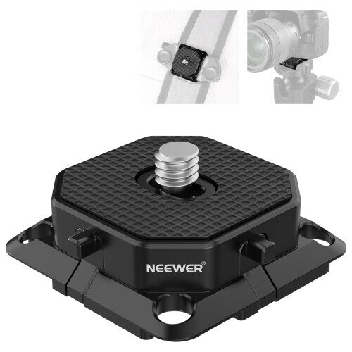 NEEWER 38mm クイックリリースプレート 4つの角型Arca型QRカメラマウントと4つの安全ピン付き 1/4
