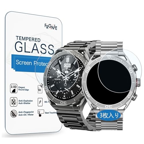 Frgnie対応 FOSMET スマートウォッチ スクリーン保護フィルム, 対応 2023年リリース LSW6 1.52インチ 9H 強化ガラス保護フィルム 高透過率 全面保護 衝撃吸収 取付簡単