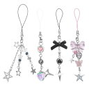 (ALUBES) スマホストラップ 携帯ストラップ チャーム スマホアクセサリー 落下防止 キーストラップ イチゴ、蝶、星 可愛い