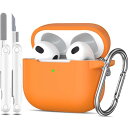 MHYALUDO AirPods 第 3 世代ケースカバー 2021、軍用グレードの落下防止ソフトシリコン衝撃吸収保護保護 AirPods 3 ケーススキン、キーチェーンとクリーニングキット付き、フロント LED 可視、