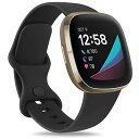 楽天まばし商店コンパチブル with Fitbit Versa 3 バンド fitbit versa 4用ベルト Fitbit Sense バンド 交換ベルト, 女性&男性用ソフトシリコン調整可能交換リストバンド （ブラック，Large）