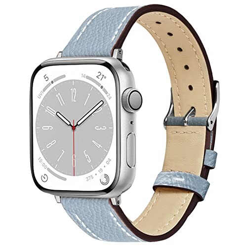 (STANPHOM) コンパチブル Apple Watch バンド 細い 本革 レザー アップルウォッチ ベルト Apple Watch Series8 SE 7 6 5 4 3 2 1 iwatch バンド に対応 薄型 軽量 通気性 人気 エンボス加工 耐久性 男女兼用
