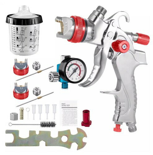 EVTSCAN 重力供給 HVLP 塗装スプレーガンキット、1.4mm、1.7mm、2.0mm ノズル付き、調整可能なスプレーパターン、液体と空気の制御、自動車...