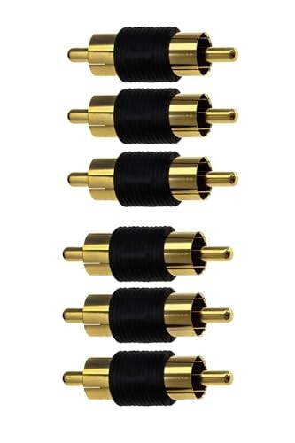 RCAオス to RCAオス 中継アダプタ 6個セットケーブル延長用 カーナビ モニター 映像、音声AV用