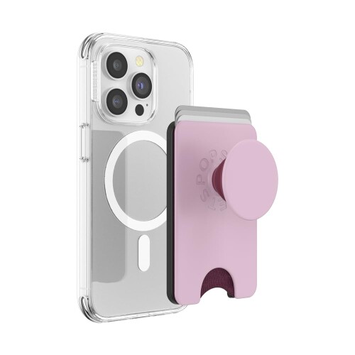 PopSockets Japan - ポップソケッツ ジャパン PopWallet+ MagSafe Pink アダプターリング付き くすみ ピンク MagSafe ポップウォレット+スマホグリップ&ウォレット スタンド付きカードケース