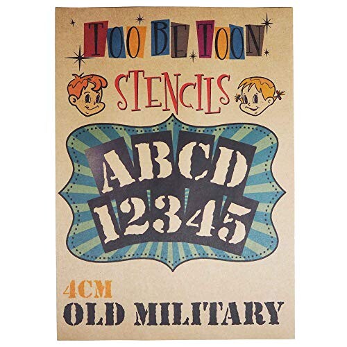 ステンシルシート アルファベット大文字＆数字セット OLD MILITARY (4cm)