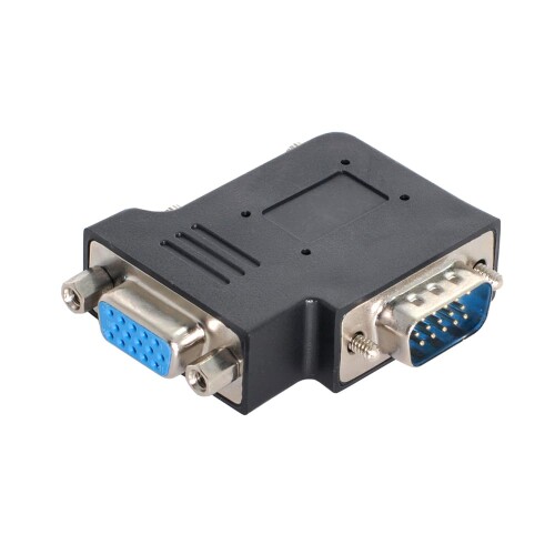 NFHK 垂直フラット直角 90度 VGA SVGA オス-メス 延長アダプター BK, NF-DB-002-RI