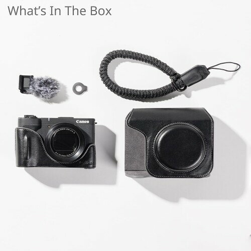 SmallRig カメラ用レザーケージキット PowerShot V1用ハーフレザーケース フリップ...