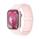 DIKESHGU for Apple Watch バンド マグネット シリコン 49mm/46mm/45mm/44mm/42mm/41mm/40mm アップルウォッチ ベルト Series Ultra2/Ultra/10/9/8/7/6/SE/SE2/5/4 防水 蒸れない 通気性 汗に強い(ピンク、42mm/41mm/40mm)