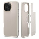 by Spigen シリル iPhone 16 Pro 用 ケース MagSafe対応 レザー 磁力 ストラップホール付き 高弾性 耐久性 カメラ保護 Qi充電 ほこりなし アイフォン16プロカバーカジュクMagコレクション(クリーム)