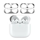 AMAPC for AirPods 4 ダストガード エアーポッズ 4用 ガードカバー 故障防止 吸着 ほこり ゴミ 金属製 侵入防止 防塵 粉塵防止 シルバー 4枚(2セット)