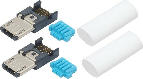オーディオファン USB自作コネクタ microB用 4芯専用 コネクタ 自作 オス DIY USB2.0 microUSB はんだ..