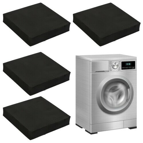 RICISUNG ゴム板 滑り止め ブロック 4個セット 高さ調整台 防音 防振ゴム 騒音 振動 防止マット緩衝材 緩衝材 傷防止 保護 家具 四角 5x5cm...