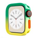 MTRRISE Apple Watch ケース 40mm41mm 対応 落下 衝撃 吸収 簡易着脱 シンプル スリム 軽量 保護カバー アップルウォッチケース シン (40mm41mm, 緑/黄)(2)